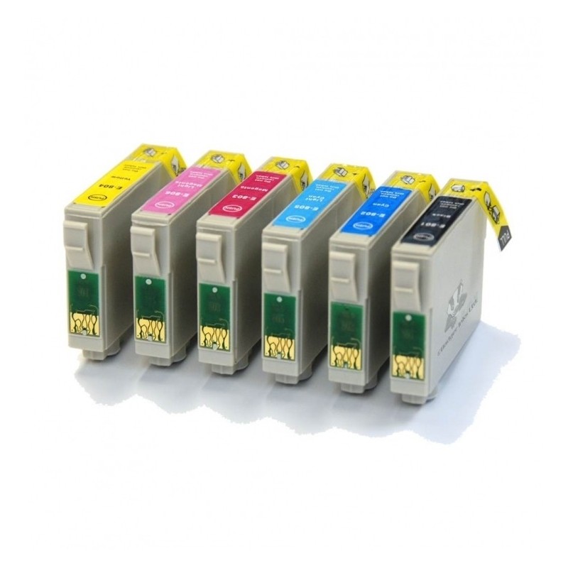 Pack compatible EPSON T080, 6 cartuchos