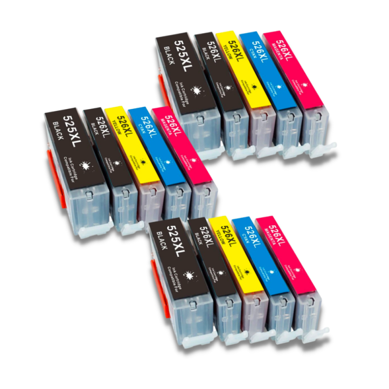 Pack 15 cartouches compatibles CANON PGI-525/CLI-526 Pack 15 cartouches compatibles CANON PGI-525/CLI-526