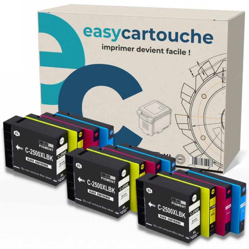 Pack 12 cartuchos compatibles CANON PGI-2500XL Pack 12 cartuchos compatibles CANON PGI-2500XL