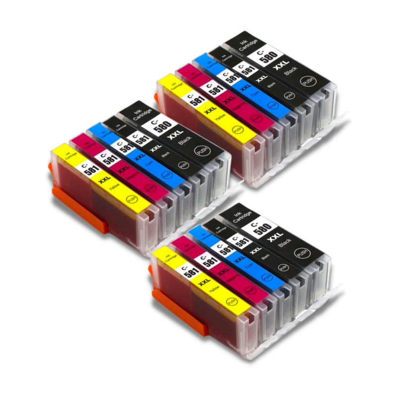 Pack 15 Cartouches compatibles CANON PGI-580 CLI-581 XXL Pack 15 Cartouches compatibles CANON PGI-580 CLI-581 XXL