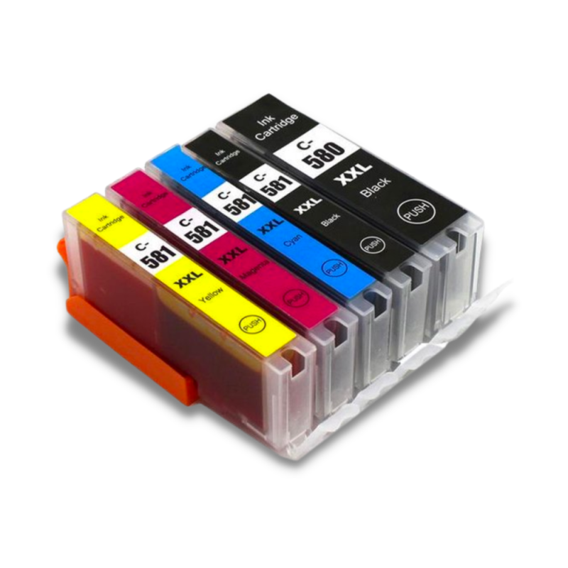 Pack 5 Cartouches compatibles CANON PGI-580 CLI-581 XXL Pack 5 Cartouches compatibles CANON PGI-580 CLI-581 XXL