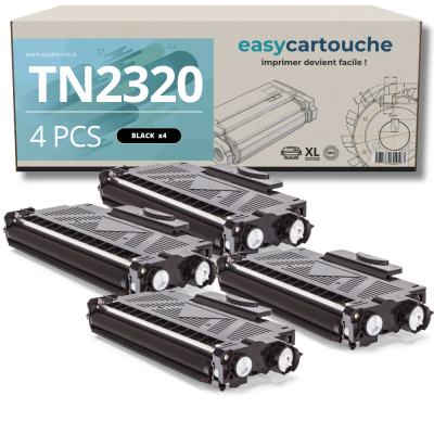 Pack de 4 Toners compatibles BROTHER TN-2320 noir