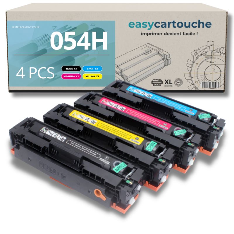 Pack de 4 toners compatible CANON 054H