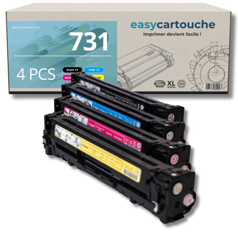 Pack de 4 toners compatible CANON 731 (BK+C+M+Y)