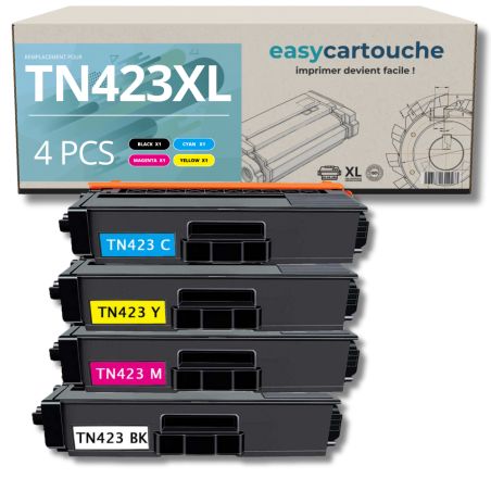 Pack de 4 Toners compatibles BROTHER TN-423BK