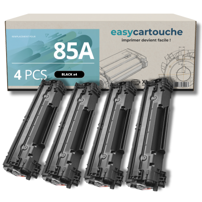 Pack de 4 Toners compatibles HP 85A noir