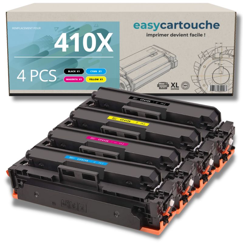 EASYCARTOUCHE Pack de 4 Toners compatibles HP 410X