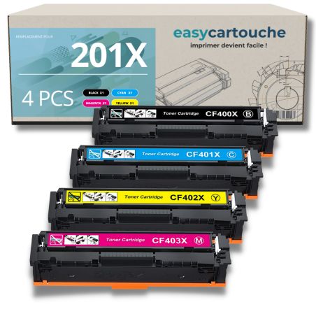 Pack de 4 toners compatible HP 201XL