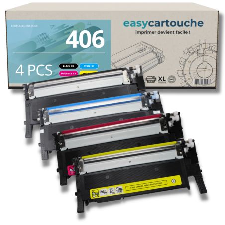 Pack de 4 Toners compatible SAMSUNG CLT-406 (BK C M Y)