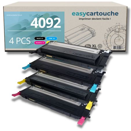 Pack de 4 Toners compatibles SAMSUNG CLT-4072S/CLT-4092S (BK C M Y)