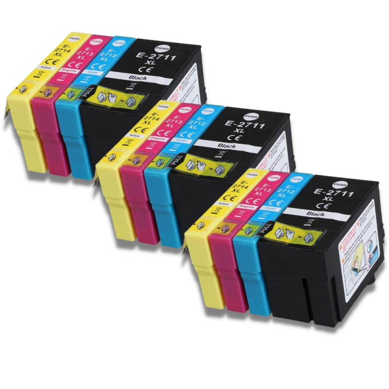 Pack compatible EPSON 27XL, 12 cartouches Pack compatible EPSON 27XL, 12 cartouches