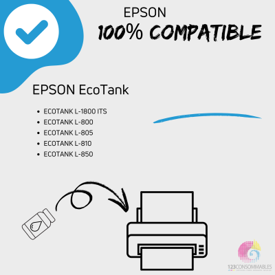 Pack compatible con EPSON 673 ECOTANK, 6 botellas de tinta