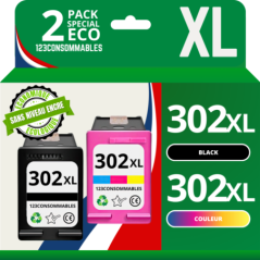 Pack Compatible HP 302 XL: Noir & Couleur, Économie!