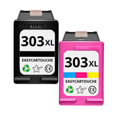 Pack compatible avec HP 303 XL (T6N04AE/T6N03AE) noir et couleur - sans niveau