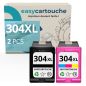 Pack de 2 cartuchos compatible avec HP 304 XL negro et couleur