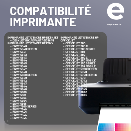 Pack 2 cartouches compatibles HP 62XL