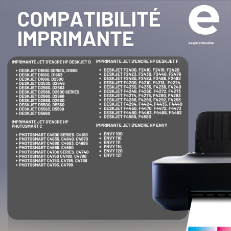 Pack 2 cartouches compatibles HP 300XL noir et couleur