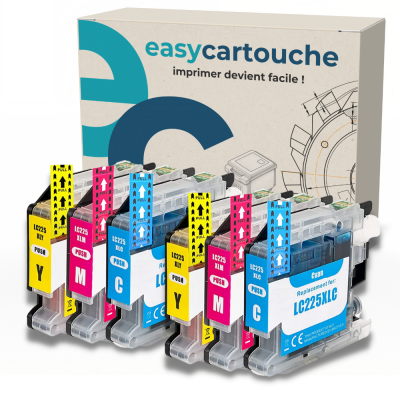 Pack de 6 cartuchos compatibles BROTHER LC225XL
