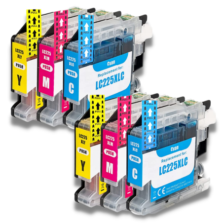 Pack 6 cartouches compatibles BROTHER LC225XL