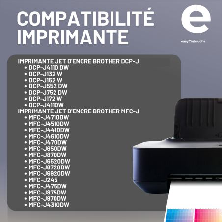 Cartouche compatible BROTHER LC-123 jaune