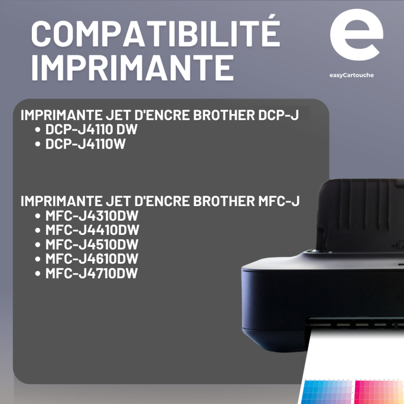 Cartouche D'encre Magenta XL Compatible Brother MFC-J4410DW / J4610DW - Neuf, Référence B-LC125M-1