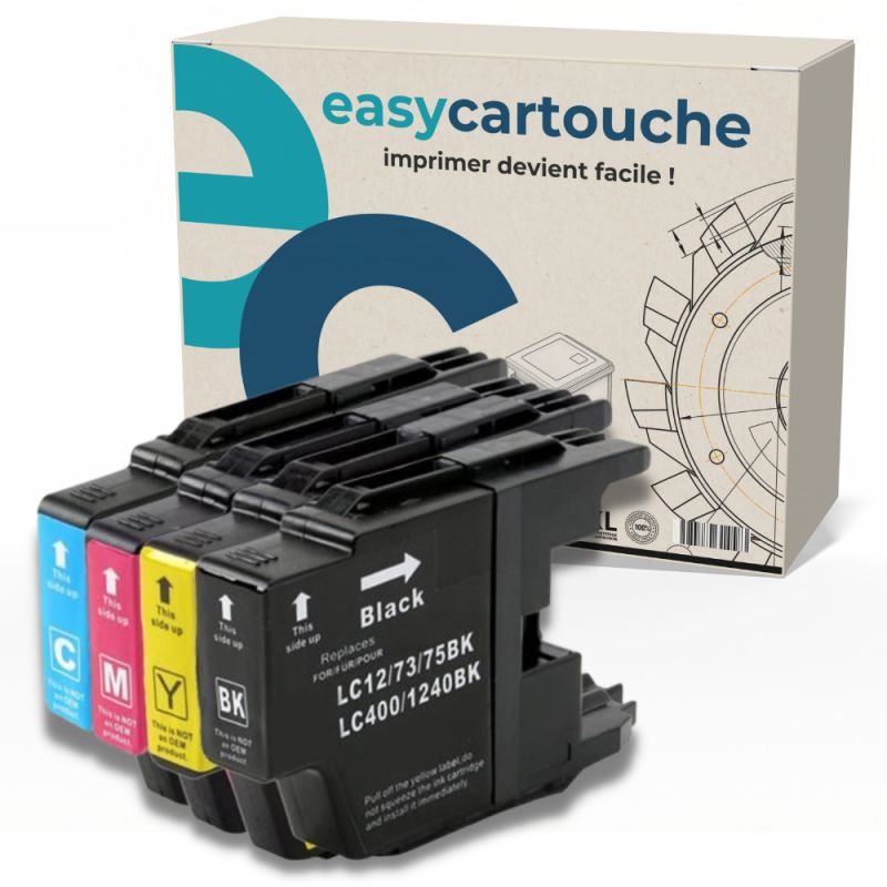 Pack de 4 cartuchos compatibles BROTHER LC1240/LC1280