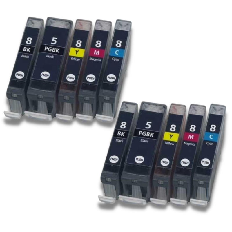 Pack 10 cartouches compatibles CANON PGI-5/CLI-8