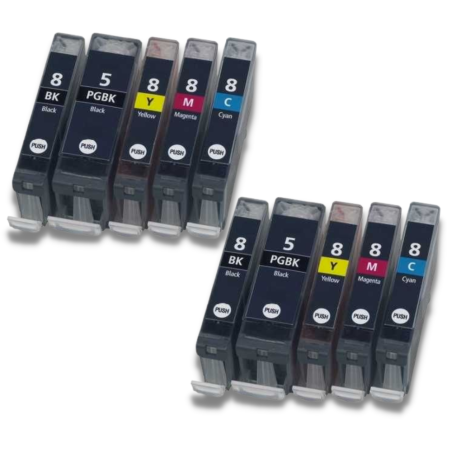 Pack 10 cartouches compatibles CANON PGI-5/CLI-8