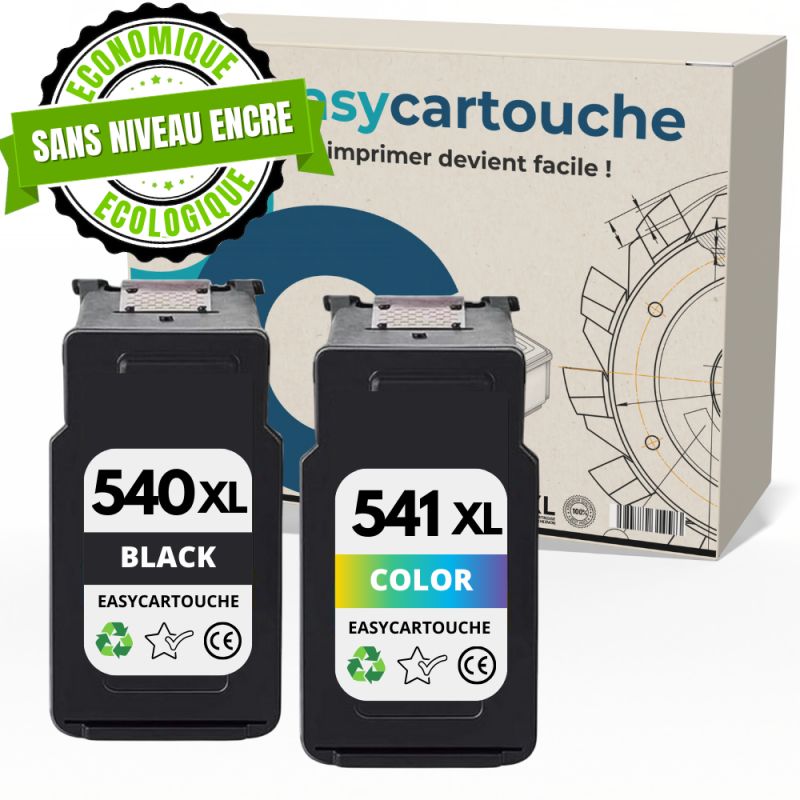 Pack compatible avec CANON PG-540 XL/CL-541 XL noir et couleur - Sans niveau