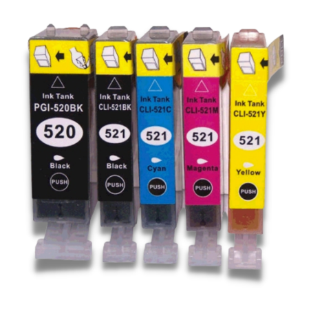 Pack 5 cartouches compatibles CANON PGI-520/CLI-521