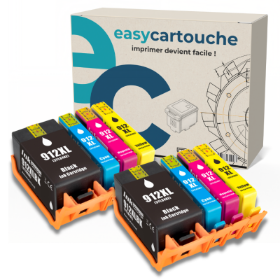 Pack de 8 cartuchos compatibles HP 912XL - Alta capacidad