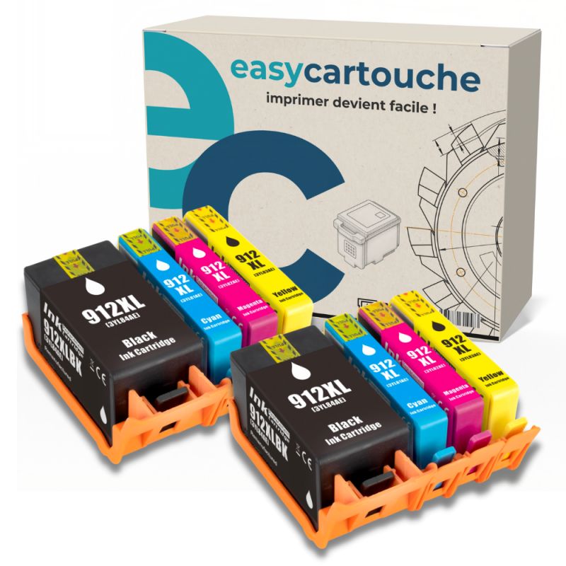 Pack de 8 cartuchos compatibles HP 912XL