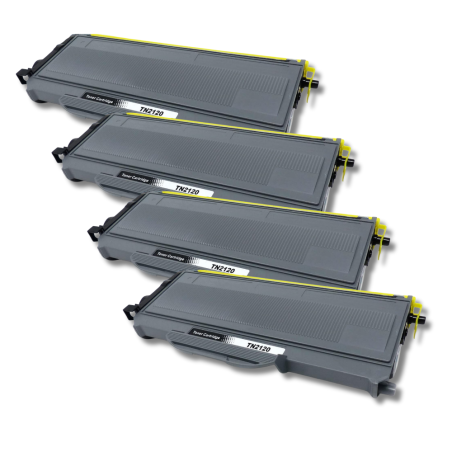 Pack de 4 toners compatible BROTHER TN2120 XL noir