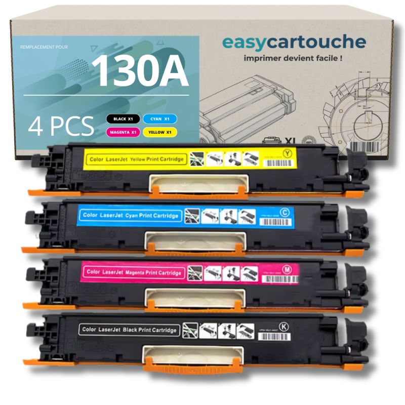 Pack de 4 toners compatibles HP 130A