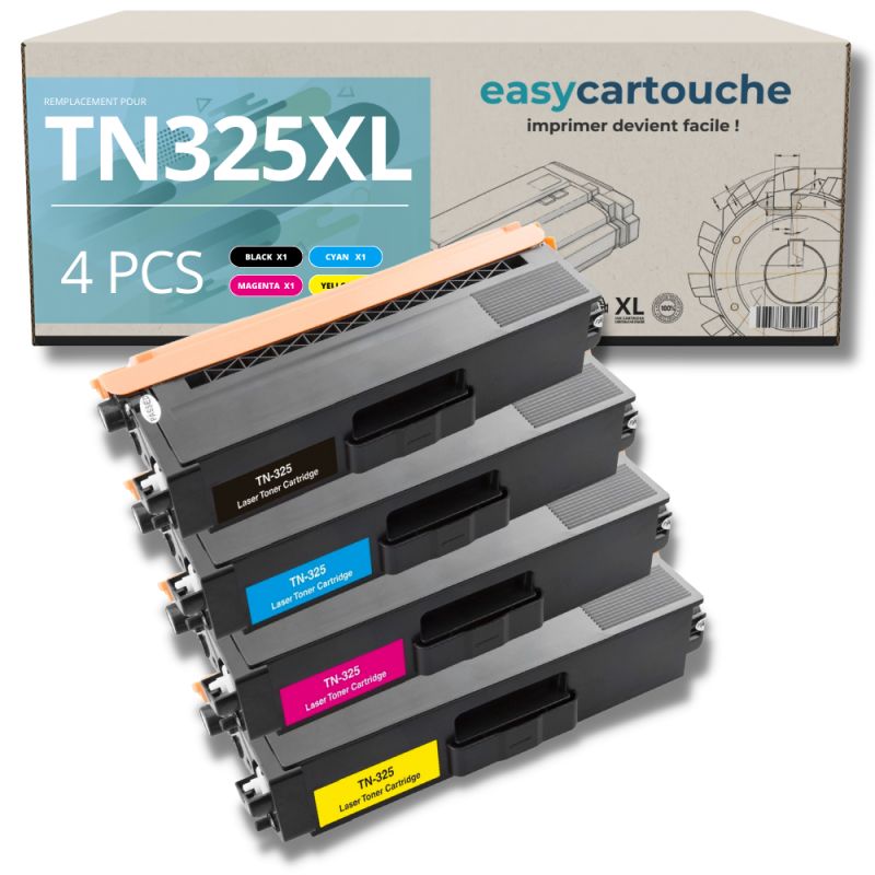 Pack de 4 Toners compatible BROTHER TN-325 Pack de 4 Toners compatible BROTHER TN-325