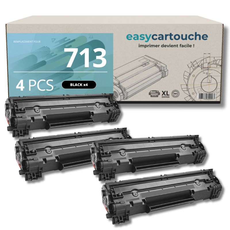 Pack de 4 toners compatibles CANON 713 negro