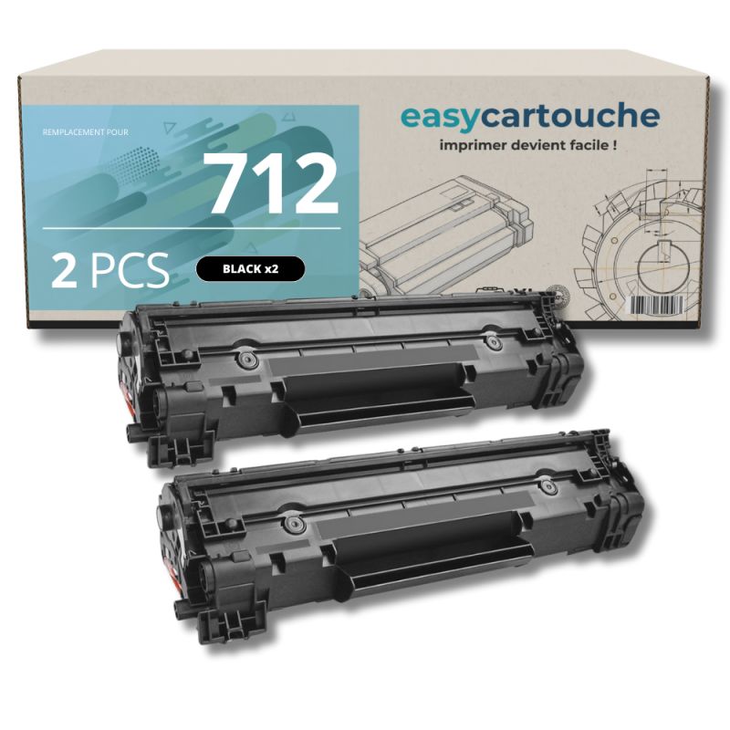 Pack de 2 toners compatibles CANON 712 negro