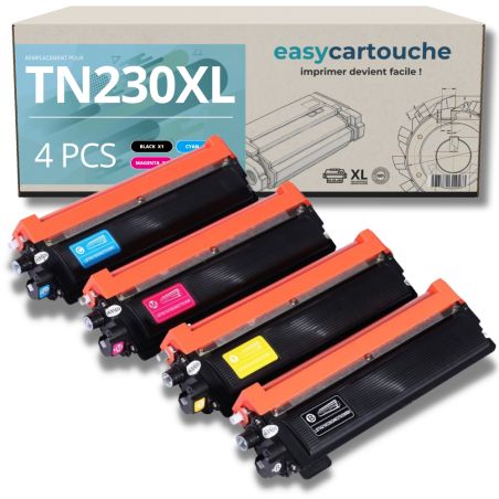 Pack de 4 toners compatible BROTHER TN-230 XL