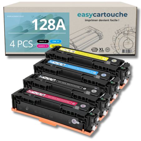 Pack de 4 toners compatible HP 128A (BK+C+M+Y)