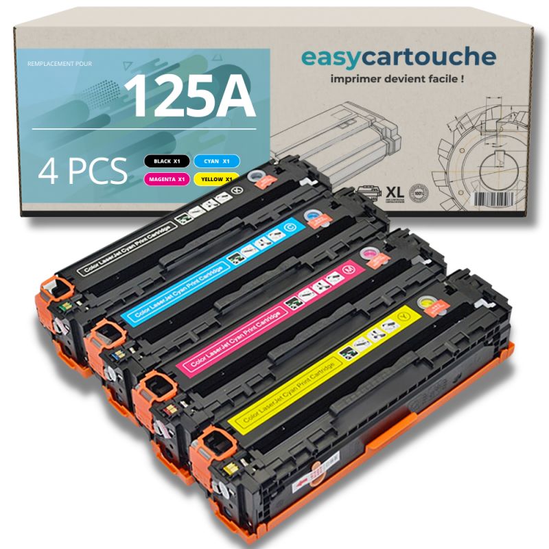 Pack de 4 toners compatibles HP 125A (BK+c+m+y)