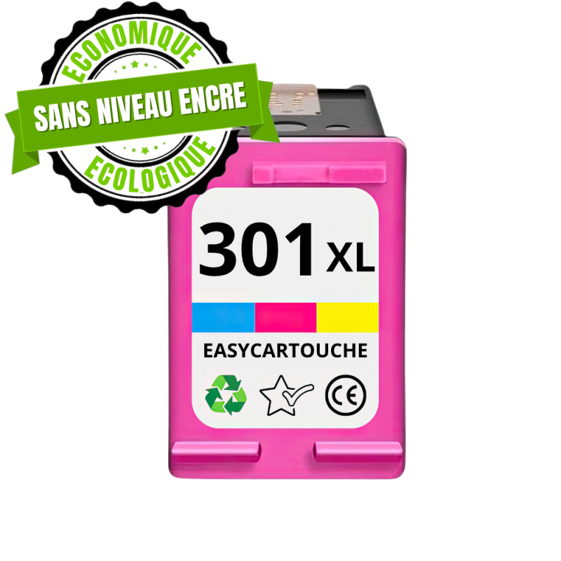 Cartucho compatible HP 301XL CL couleur - SANS NIVEAU ENCRE Cartucho compatible HP 301XL CL couleur - SANS NIVEAU ENCRE