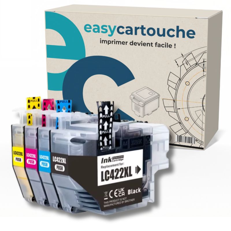 Pack 4 cartuchos compatibles BROTHER LC-422XL