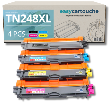 Pack 4 Toners compatible avec Brother TN248XL