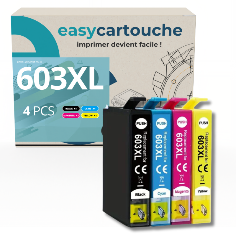 Pack de 4 cartuchos compatibles EPSON 603XL Pack de 4 cartuchos compatibles EPSON 603XL