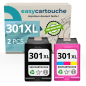 Pack de 2 cartuchos compatible avec HP 301 XL negro et couleur - Sans niveau encre