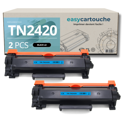 Pack de 2 toners compatibles BROTHER TN-2420 noir
