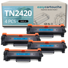 Pack 4 Toners Brother TN-2420 Noir Compatibles | EasyCartouche