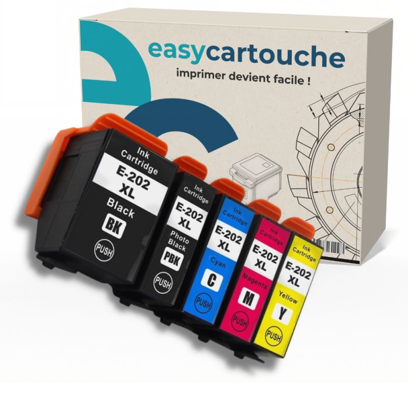 Pack de 5 cartuchos compatibles EPSON 202XL Pack de 5 cartuchos compatibles EPSON 202XL