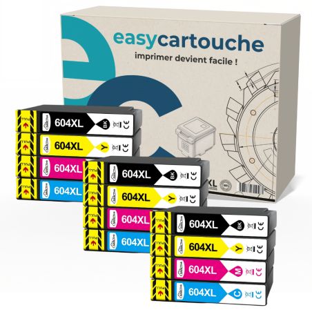 Pack compatible avec EPSON 604XL, 12 cartouches