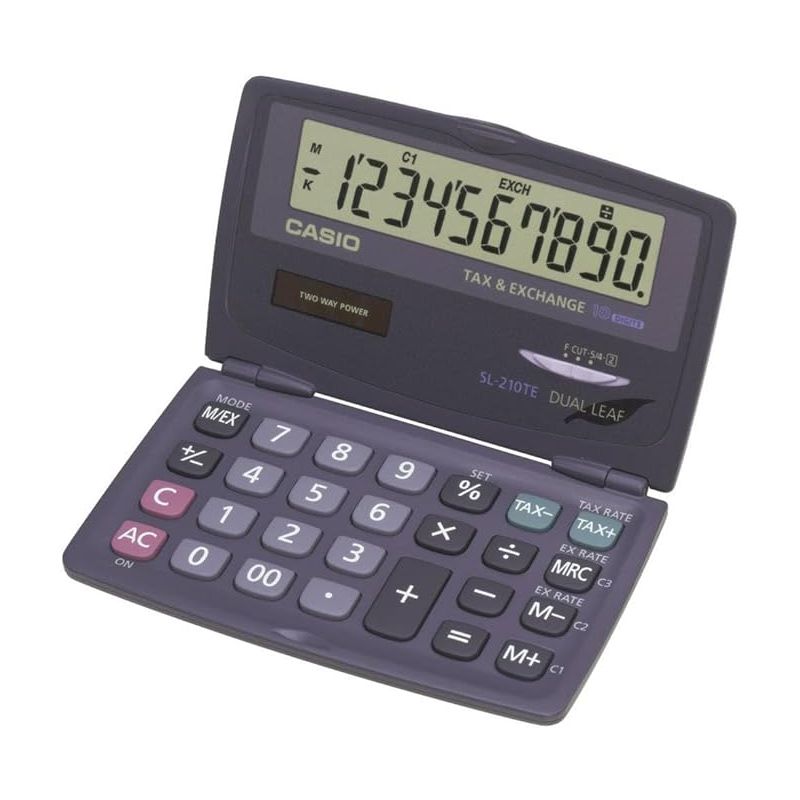 Casio SL-210TE Calculatrice de Poche Anthracite Casio SL-210TE Calculatrice de Poche Anthracite
